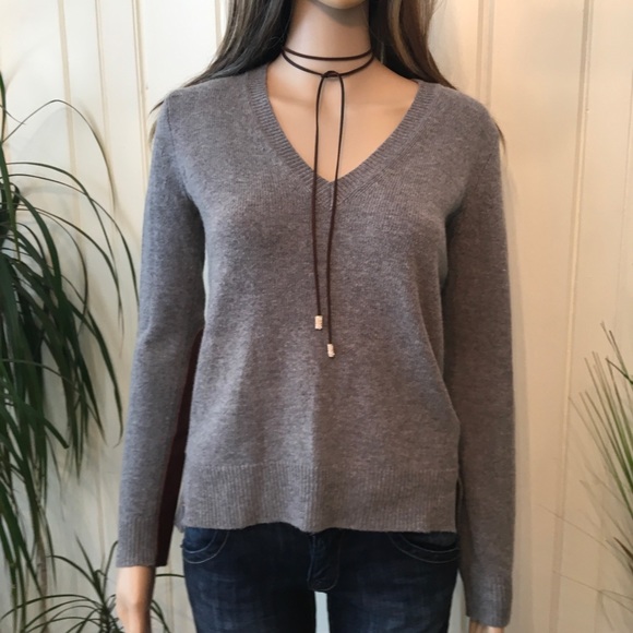 J CREW GRAY KNIT with LEATHER ELBOW PATCHES - Picture 2 of 8